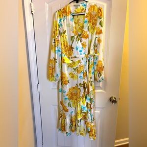 New RYEGRASS Button Front Wrap Dress, Size Large